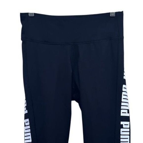 Puma Modern Sports Fold-up Leggings Women's Medium Black Pull-on Activewear - Picture 12 of 13